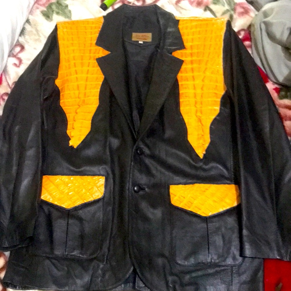 Brand new leather alligator skin jacket